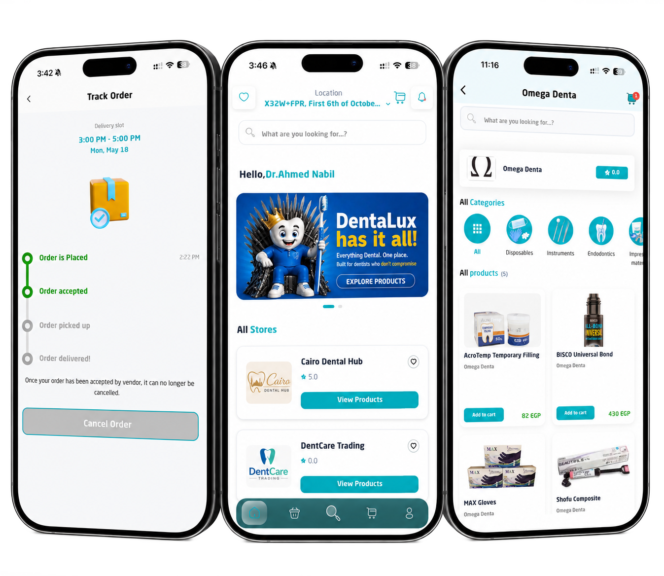 DentaLux app screens preview